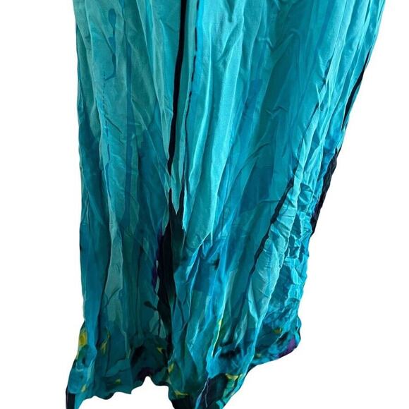 Decode 1.8 Womens Blue 100% Silk Print Sleeveless Empire Waist Dress sz 8w - Picture 4 of 16